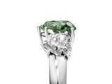 White gold Three-Stone Fancy Green Heart  Cut Diamond Ring with Channel-Set Band and Four-Prong Setting_21