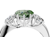 White gold Three-Stone Fancy Green Heart  Cut Diamond Ring with Channel-Set Band and Four-Prong Setting_21