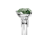 White gold Three-Stone Fancy Green Heart  Cut Diamond Solitaire with Prong Setting and Classic Band_5