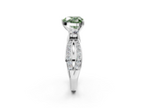 White gold Three-Stone Fancy Green Heart  Cut Diamond Twist Band with Prong Setting_2