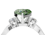 White gold Three-Stone Fancy Green Heart  Cut Diamond Twist Band with Prong Setting_4