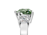 White gold Three-Stone Fancy Green Heart  Cut Solitaire Ring with Prong Setting_8