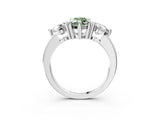 White gold Three-Stone Fancy Green Marquise  Brilliant Cut Solitaire Ring with Prong Setting on a Classic Band 5
