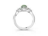White gold Three-Stone Fancy Green Marquise Cut Brilliant Diamond Solitaire Ring with Tapered Band and Four-Prong Setting_34