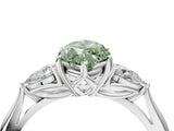 White gold Three-Stone Fancy Green Marquise Cut Brilliant Diamond Solitaire Ring with Tapered Band and Four-Prong Setting_35