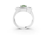 White gold Three Stone Fancy Green Marquise Cut Cut Channel Set Diamond Ring_27