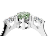 White gold Three-Stone Fancy Green Marquise Cut Cut Classic Band Prong Setting Ring_4