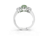 White gold Three-Stone Fancy Green Marquise Cut Cut Diamond Engagement Ring with Flat Band and Four-Prong Setting_15