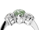 White gold Three-Stone Fancy Green Marquise Cut Cut Diamond Engagement Ring with Flat Band and Four-Prong Setting_16