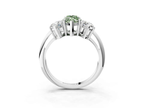 White gold Three-Stone Fancy Green Marquise Cut Cut Diamond Engagement Ring with Prong Setting on a White Gold Band_52
