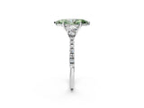 White gold Three-Stone Fancy Green Marquise Cut Cut Diamond Pavé Band with Prong Setting_29