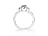 White gold Three-Stone Fancy Green Marquise Cut Cut Diamond Pavé Band with Prong Setting_30