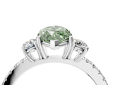 White gold Three-Stone Fancy Green Marquise Cut Cut Diamond Pavé Band with Prong Setting_31