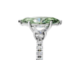 White gold Three-Stone Fancy Green Marquise Cut Cut Diamond Pavé Band with Prong Setting_32