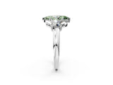 White gold Three-Stone Fancy Green Marquise Cut Cut Diamond Ring with Channel Set Band and Four-Prong Setting_14