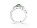White gold Three-Stone Fancy Green Marquise Cut Cut Diamond Ring with Channel Set Band and Four-Prong Setting_3