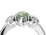 White gold Three-Stone Fancy Green Marquise Cut Cut Diamond Ring with Channel Set Band and Four-Prong Setting_4