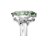 White gold Three-Stone Fancy Green Marquise Cut Cut Diamond Ring with Channel Set Band and Four-Prong Setting_5