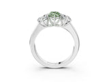 White gold Three-Stone Fancy Green Marquise Cut Cut Diamond Ring with Prong Setting and Classic Band_3