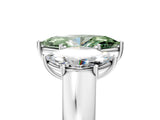 White gold Three-Stone Fancy Green Marquise Cut Cut Diamond Ring with Prong Setting and Classic Band_5