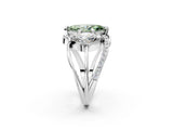 White gold Three-Stone Fancy Green Marquise Cut Cut Diamond Split Shank Prong Set Ring_14