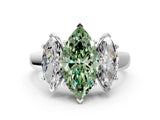 White gold Three-Stone Fancy Green Marquise Cut Cut Solitaire Ring with Classic Prong Setting_12