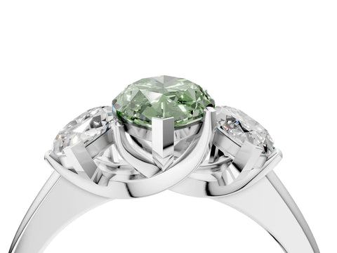 White gold Three-Stone Fancy Green Marquise Cut Cut Solitaire Ring with Classic Prong Setting_16