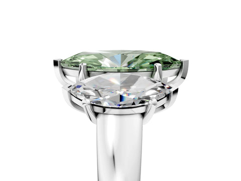 White gold Three-Stone Fancy Green Marquise Cut Cut Solitaire Ring with Classic Prong Setting_17