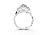 White gold Three-Stone Fancy Green Marquise Cut Diamond Braided Band Ring with Four-Prong Setting_35