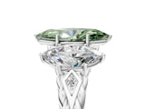 White gold Three-Stone Fancy Green Marquise Cut Diamond Braided Band Ring with Four-Prong Setting_37