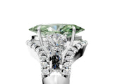 White gold Three-Stone Fancy Green Marquise Cut Diamond Engagement Ring with Pave Band and Prong Setting_17