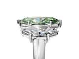 White gold Three-Stone Fancy Green Marquise Cut Diamond Engagement Ring with Prong Setting_20