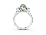 White gold Three-Stone Fancy Green Marquise  Cut Diamond Pavé Band with Four-Prong Setting_31