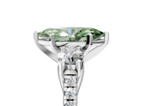 White gold Three-Stone Fancy Green Marquise  Cut Diamond Pavé Band with Four-Prong Setting_33