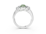White gold Three-Stone Fancy Green Marquise  Cut Diamond Ring with Channel-Set Band and Four-Prong Setting_52
