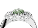 White gold Three-Stone Fancy Green Marquise  Cut Diamond Ring with Channel-Set Band and Four-Prong Setting_53