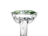 White gold Three-Stone Fancy Green Marquise  Cut Diamond Ring with Channel-Set Band and Four-Prong Setting_54