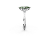White gold Three-Stone Fancy Green Marquise  Cut Diamond Ring with Pear Side Stones in Four-Prong Setting_112