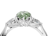 White gold Three-Stone Fancy Green Marquise Cut Diamond Ring with Pear  Side Stones in Four-Prong Setting_16