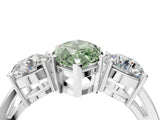 White gold Three-Stone Fancy Green Marquise Cut Diamond Ring with Round Side Stones, Classic Band, and Four-Prong Setting_39