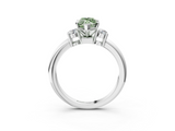 White gold Three-Stone Fancy Green Marquise  Cut Diamond Solitaire with Prong Setting and Classic Band_104