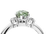 White gold Three-Stone Fancy Green Marquise  Cut Diamond Solitaire with Prong Setting and Classic Band_105