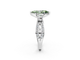 White gold Three-Stone Fancy Green Marquise  Cut Diamond Twist Band with Prong Setting_63