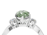 White gold Three-Stone Fancy Green Marquise  Cut Diamond Twist Band with Prong Setting_65
