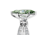 White gold Three-Stone Fancy Green Marquise  Cut Diamond Twist Band with Prong Setting_73