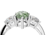 White gold Three-Stone Fancy Green Marquise  Cut Solitaire Ring with Prong Setting_7