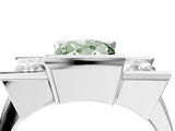 White gold Three Stone Fancy Green Oval Cut Cut Channel Set Diamond Ring_28