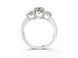 White gold Three-Stone Fancy Green Oval Cut Cut Diamond Engagement Ring with Flat Band and Four-Prong Setting_15