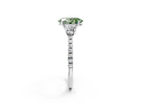 White gold Three-Stone Fancy Green Oval Cut Cut Diamond Pavé Band with Prong Setting_41