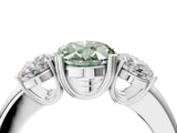 White gold Three-Stone Fancy Green Oval Cut Cut Diamond Ring with Channel Set Band and Four-Prong Setting_16